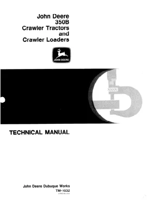 JOHN DEERE 350B CRAWLER LOADER Service Repair Manual