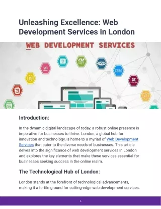 unleashing excellence web development services