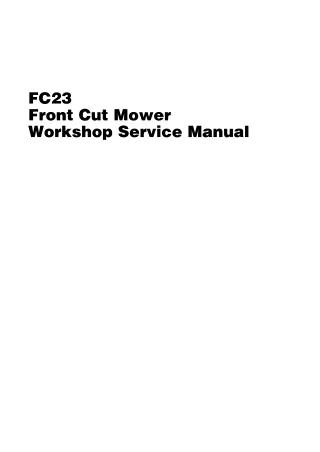 Massey Ferguson FC23 Front Cut Mower Service Repair Manual