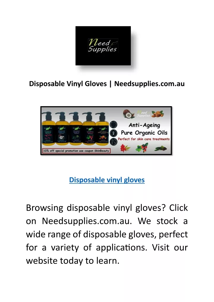 disposable vinyl gloves needsupplies com au