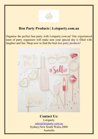 Hen Party Products  Letsparty.com.au