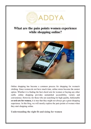 What are the pain points women experience while shopping online