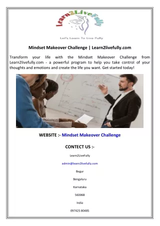 Mindset Makeover Challenge  Learn2livefully.com