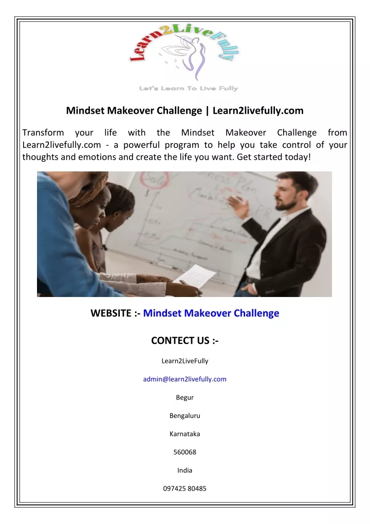 mindset makeover challenge learn2livefully com