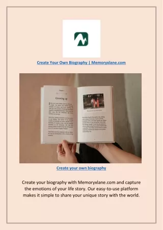 Create Your Own Biography | Memoryxlane.com