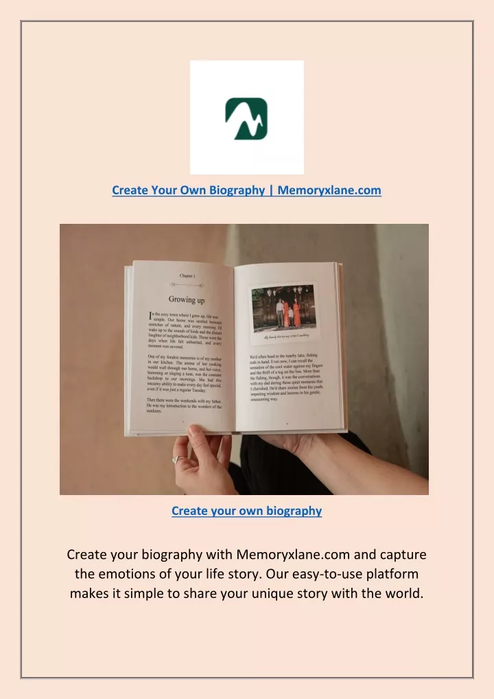 create your own biography memoryxlane com