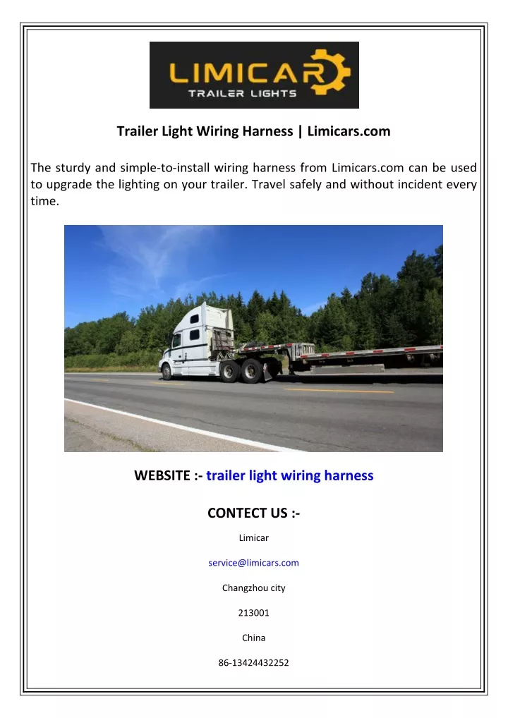 trailer light wiring harness limicars com
