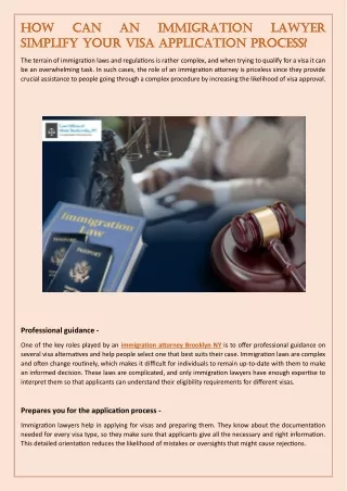 How can an Immigration Lawyer Simplify Your Visa Application Process