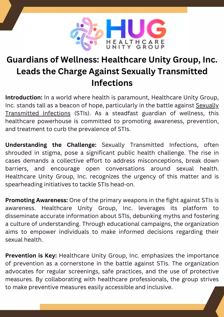 guardians of wellness healthcare unity group