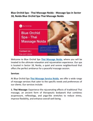 Blue Orchid Spa , Thai Massage Noida - Massage Spa in Sector 18, Noida Blue Orchid Spa Thai Massage Noida