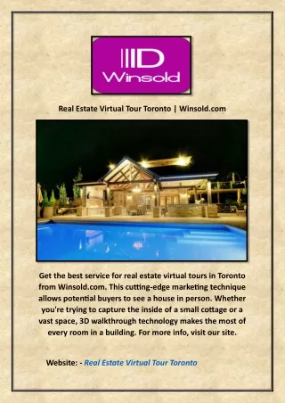 Real Estate Virtual Tour Toronto | Winsold.com