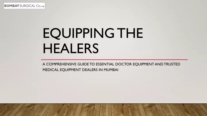 equipping the healers