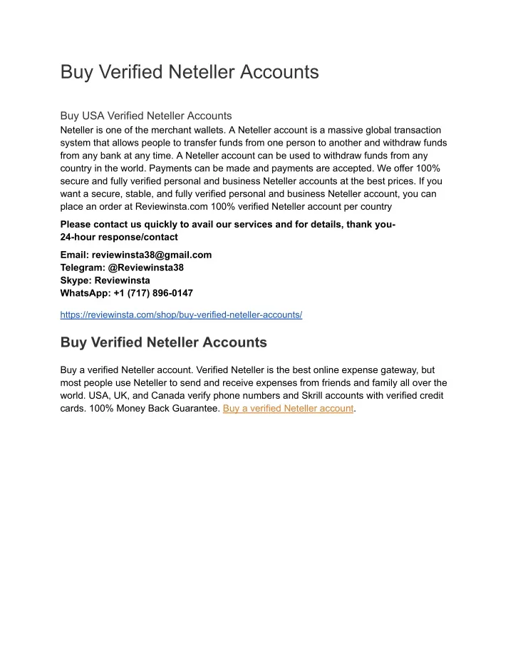 buy verified neteller accounts