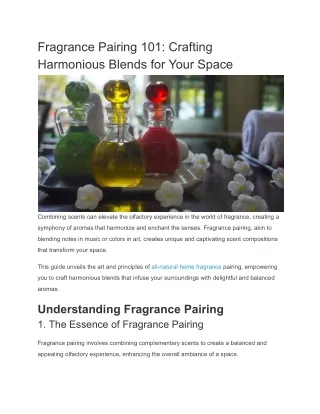 All natural home fragrance