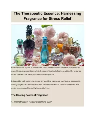 the therapeutic essence harnessing fragrance