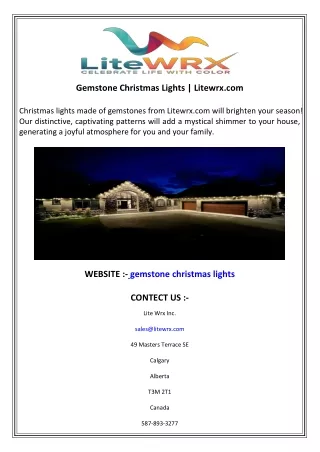 Gemstone Christmas Lights  Litewrx.com