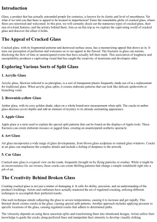 The Fascinating Globe of Cracked Glass: Charm in Blemish