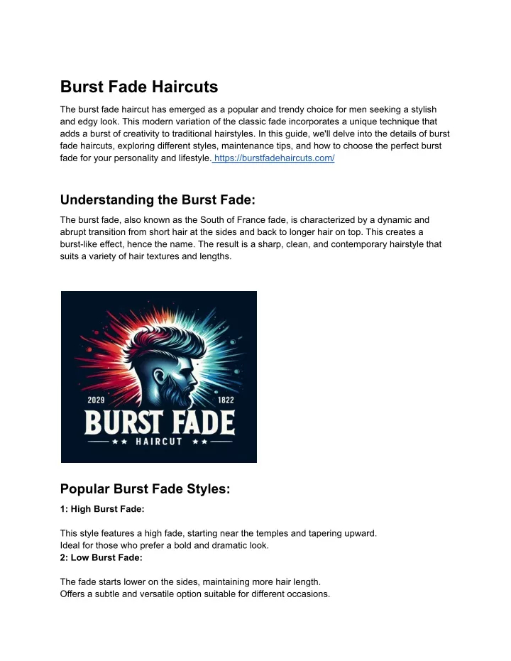 burst fade haircuts