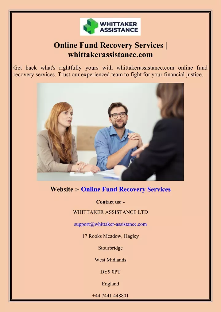 online fund recovery services whittakerassistance