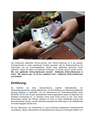 Wie Man Gefälschte 20-Euro-Banknoten Herstellt