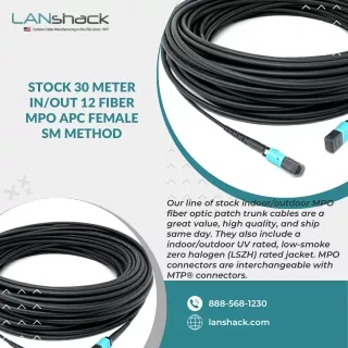 stock 30 meter in out 12 fiber mpo apc female