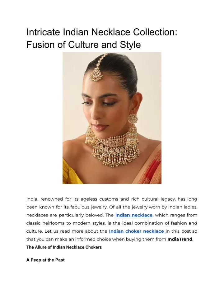 intricate indian necklace collection fusion