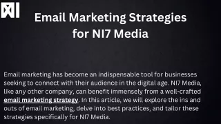 Email Marketing Strategies for NI7 Media