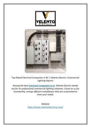 Top-Rated Electrical Companies in NJ | Velento Electric: Commercial Lighting Exp