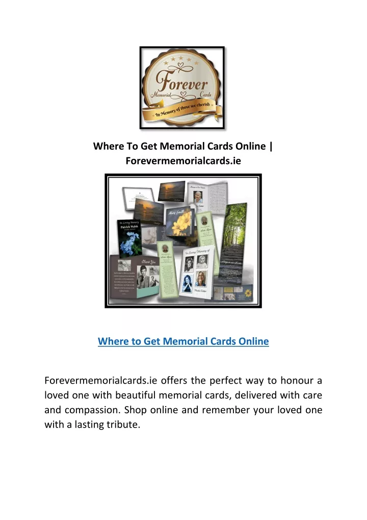 where to get memorial cards online