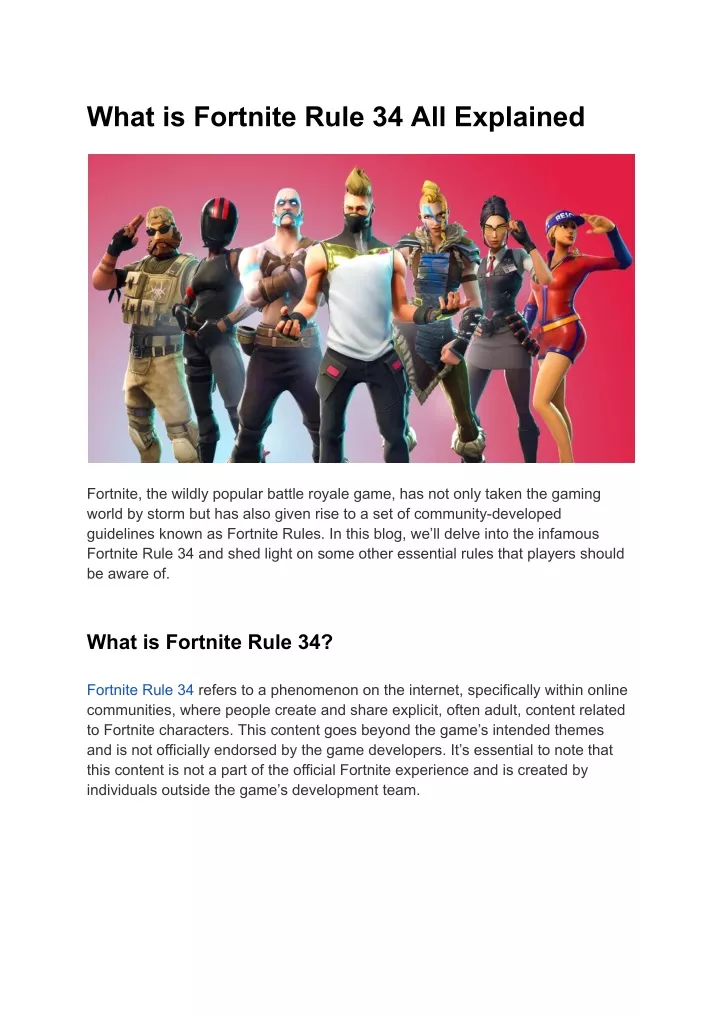 what is fortnite rule 34 all explained