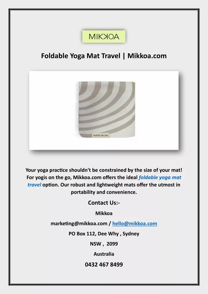 foldable yoga mat travel mikkoa com