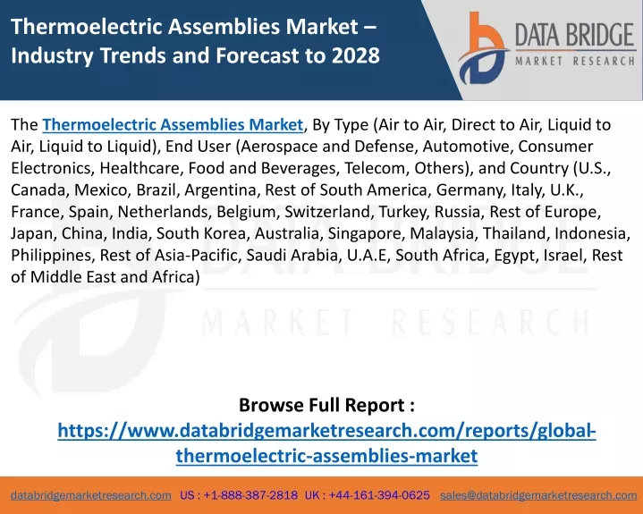 thermoelectric assemblies market industry trends