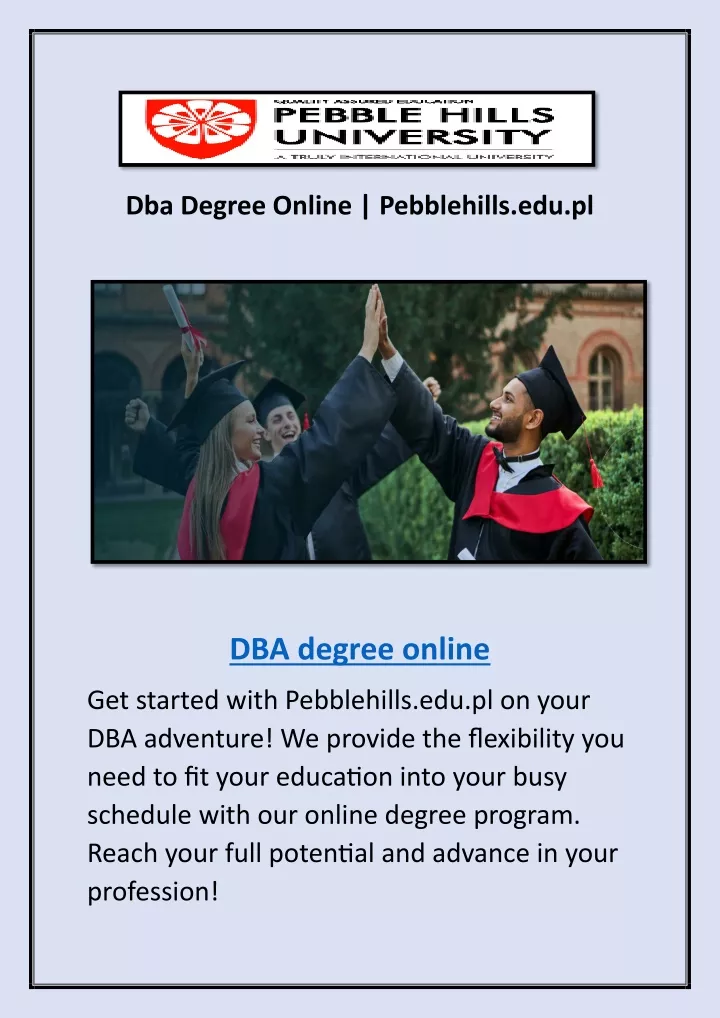 dba degree online pebblehills edu pl