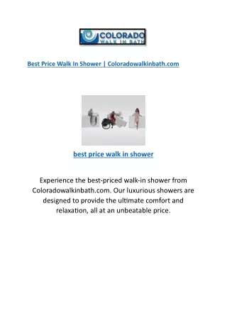 best price walk in shower coloradowalkinbath com