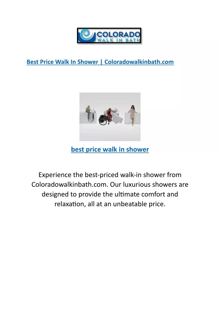 best price walk in shower coloradowalkinbath com