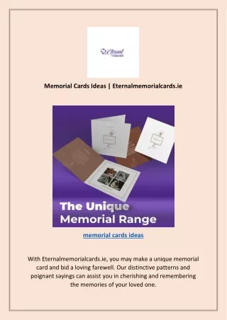 Memorial Cards Ideas | Eternalmemorialcards.ie