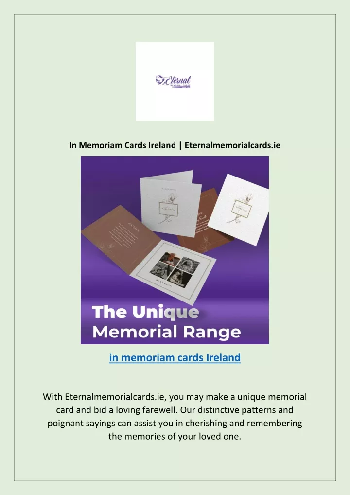 in memoriam cards ireland eternalmemorialcards ie