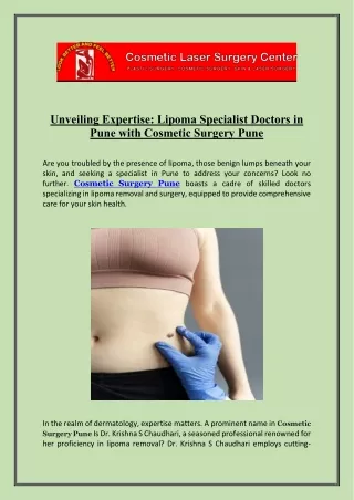 Lipoma Specialist Doctors in Pune