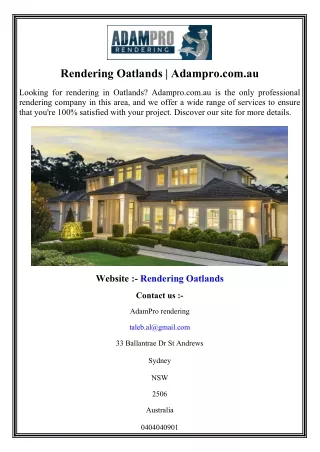 rendering oatlands adampro com au