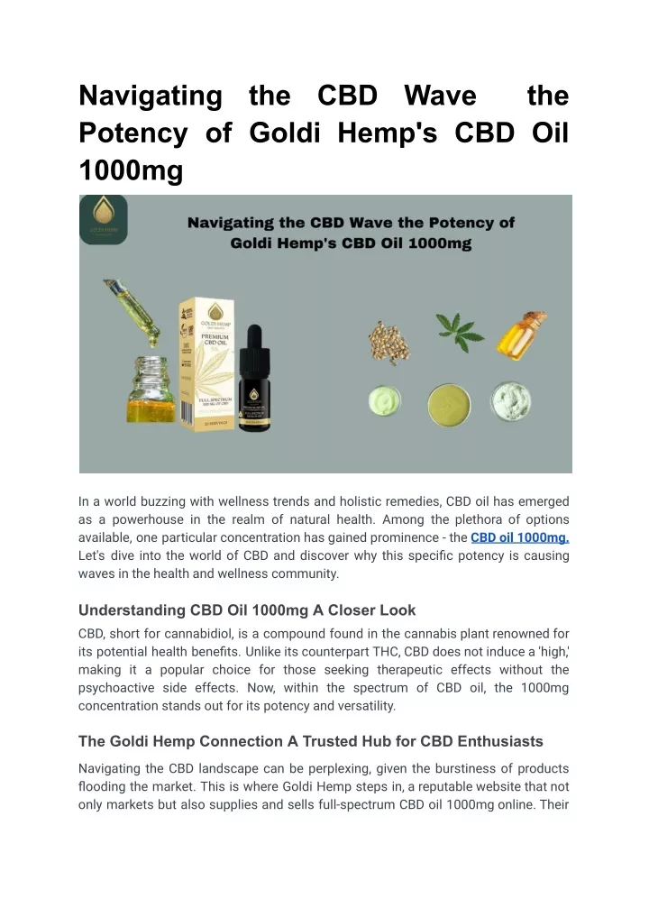 navigating potency of goldi hemp s cbd oil 1000mg