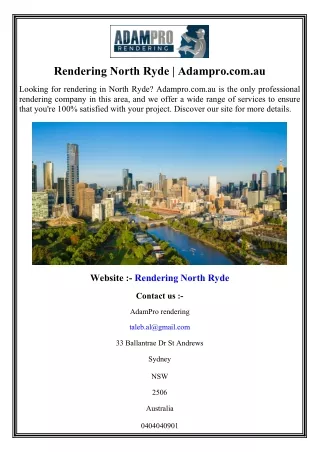 Rendering North Ryde Adampro.com.au