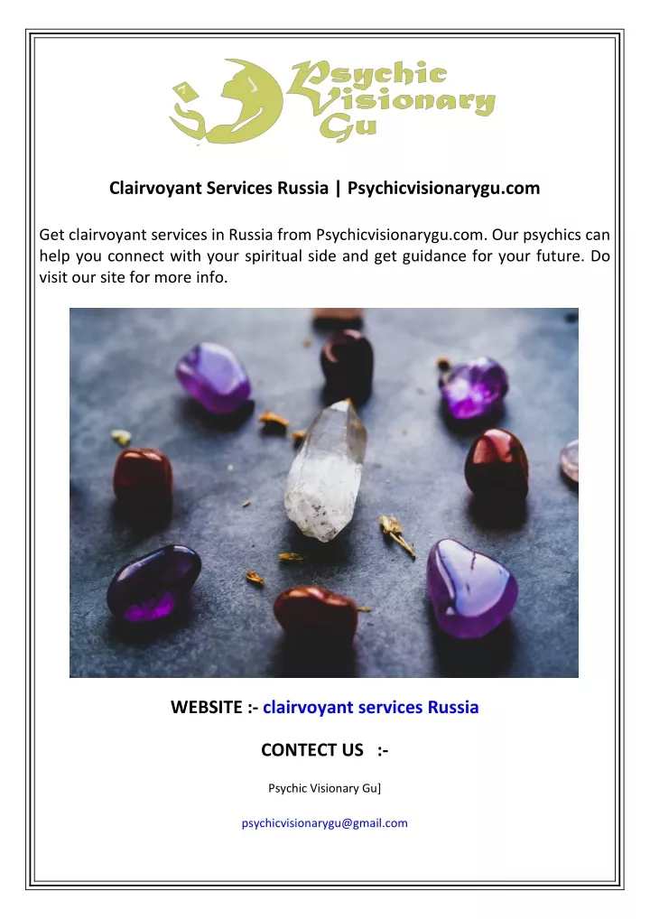 clairvoyant services russia psychicvisionarygu com