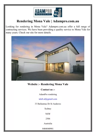 rendering mona vale adampro com au