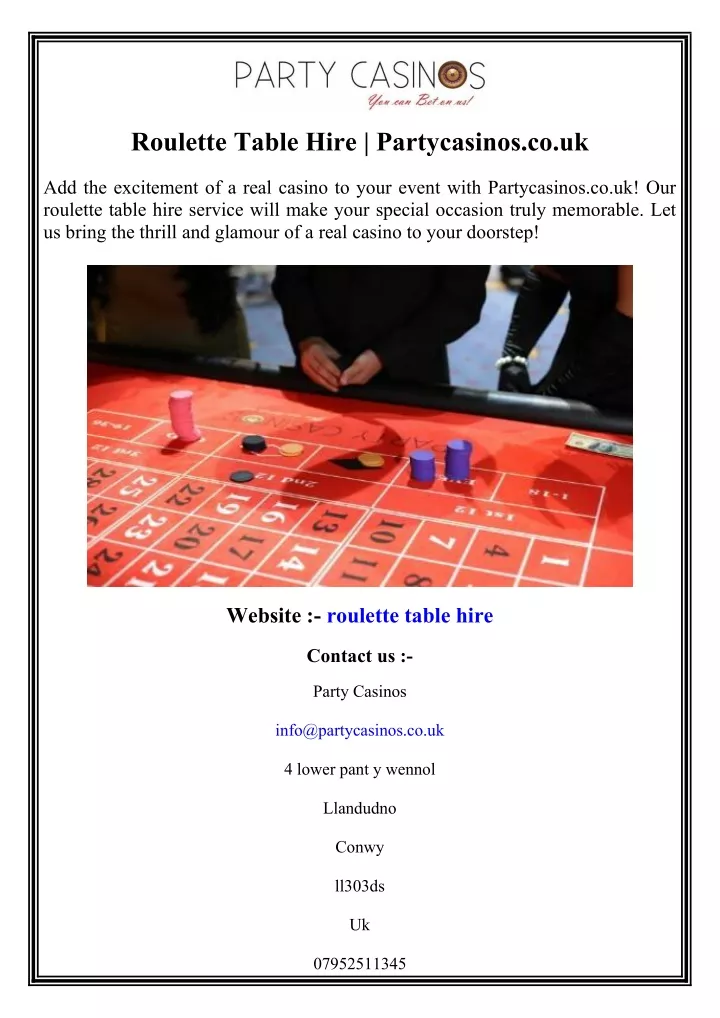 roulette table hire partycasinos co uk