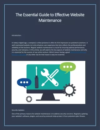 The Essential Guide to Effective Website Maintenance