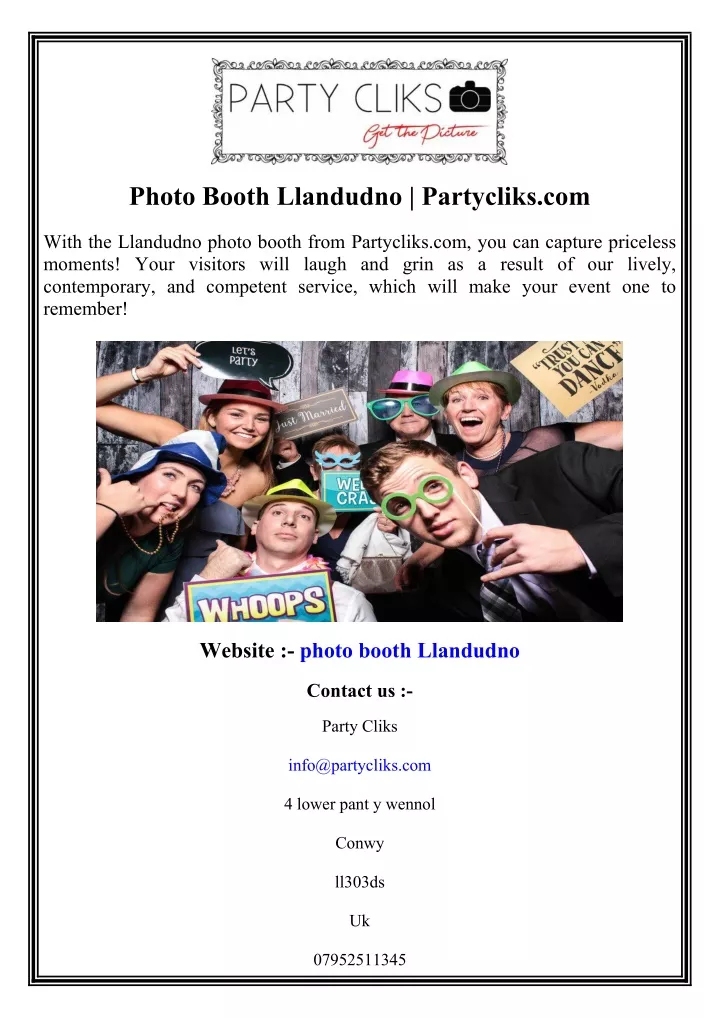 photo booth llandudno partycliks com