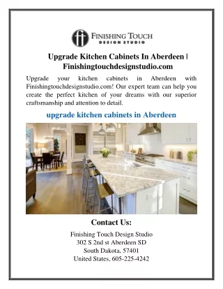 Upgrade Kitchen Cabinets In Aberdeen  Finishingtouchdesignstudio