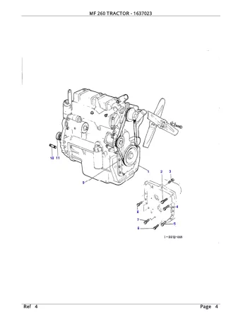 Massey Ferguson MF 260 TRACTOR Service Parts Catalogue Manual (Part Number  1637023)