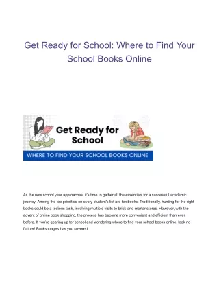 Back-to-School Bliss: Find Your School Books Online at BooksNPages!