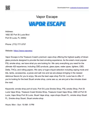 Vapor Escape